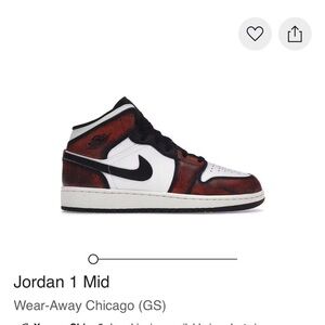 Nike Jordan one mid Chicago wear-away 6.5